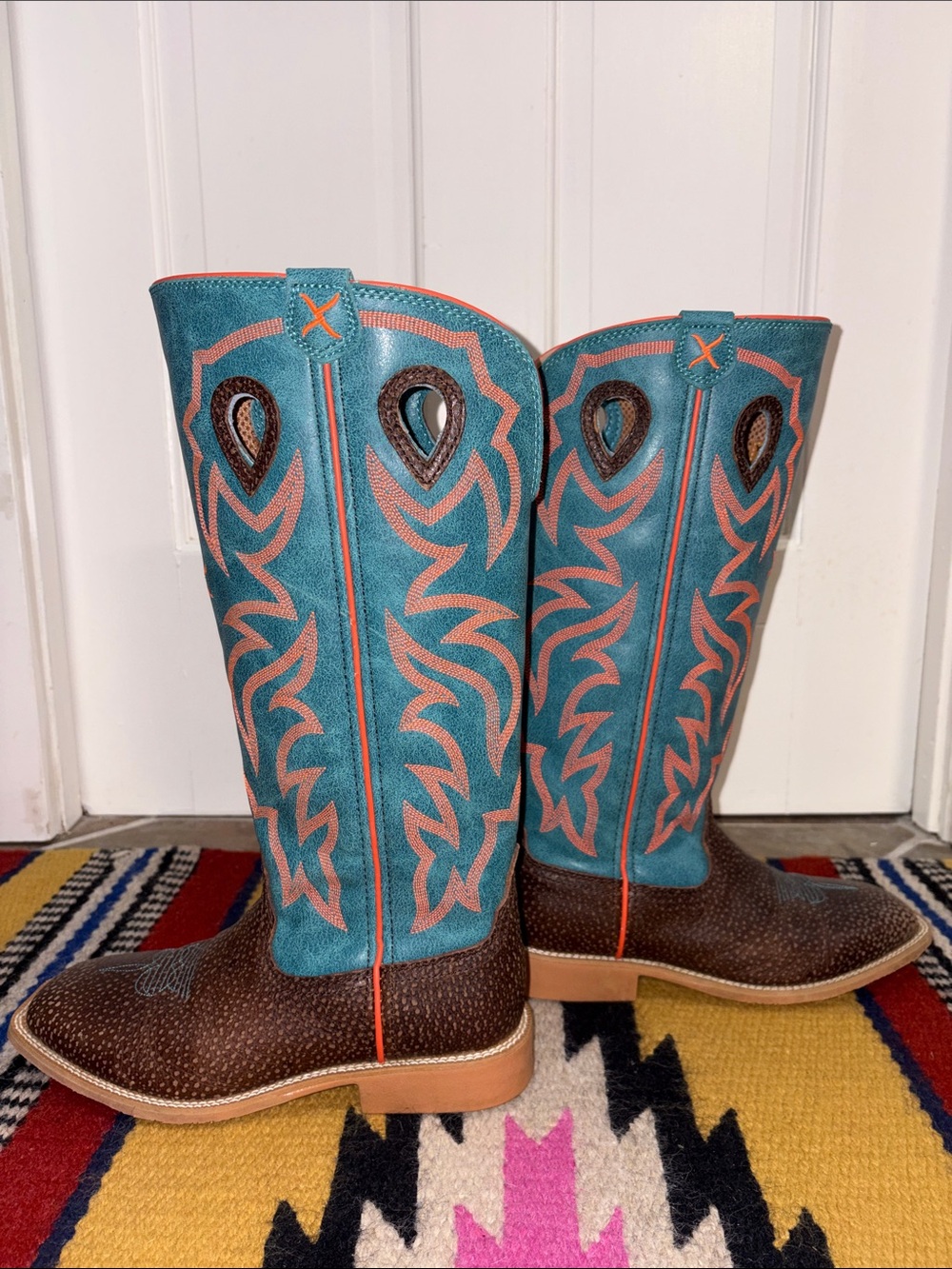 Twisted X Turquoise & Brown Cowboy Boots - Picture 4 of 8